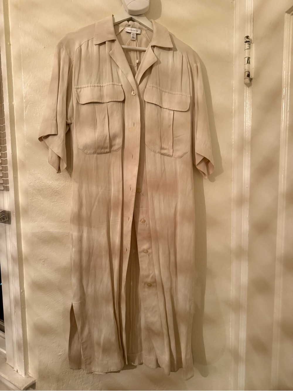Topshop Cream Button-Front Jumpsuit Romper